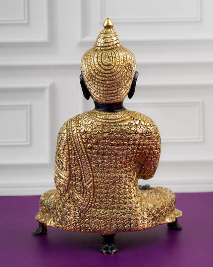 Brass Buddha Idol - Black - 8 inch - WL5769
