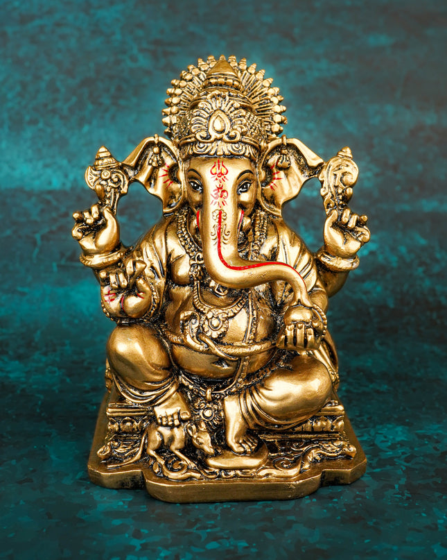Polyresin Ganesha Idol - 6 inch - WL5785
