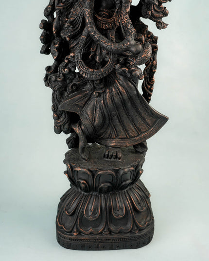 Polyresin Radha Krishna Idol - 25 inch - Black - WL5850-1