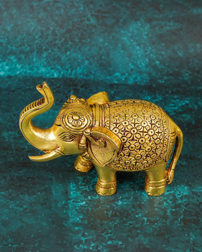 Brass Elephant Idol - 7 inch - WL5799