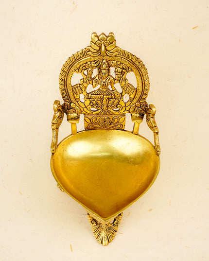 Brass Gajalakshmi Diya - 9 inch - WL5801