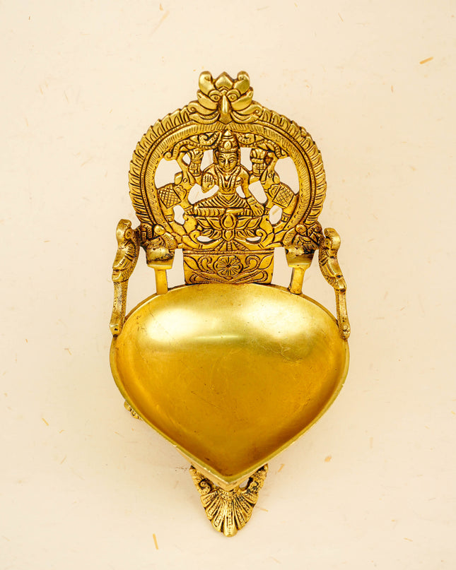 Brass Gajalakshmi Diya - 9 inch - WL5801