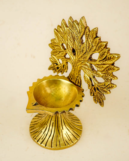 Brass Kalpavriksha Tree with Diya - 6 inch - WL5811