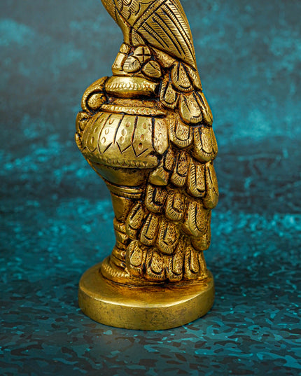 Brass Peacock Idol - Set of 2 - 7 inch - WL5813