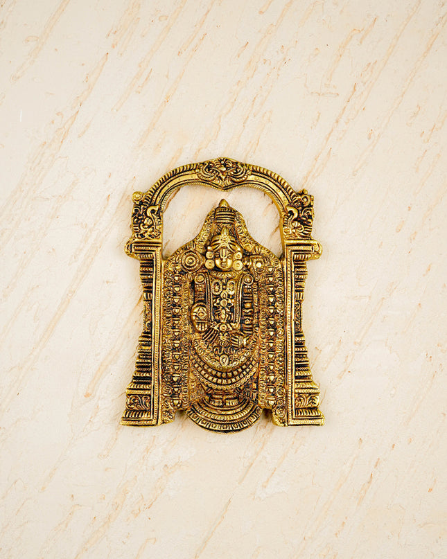 Brass Tirupathi Balaji Wall Hanging - 7 inch - WL5814