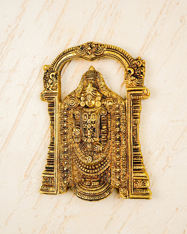 Brass Tirupathi Balaji Wall Hanging - 7 inch - WL5814