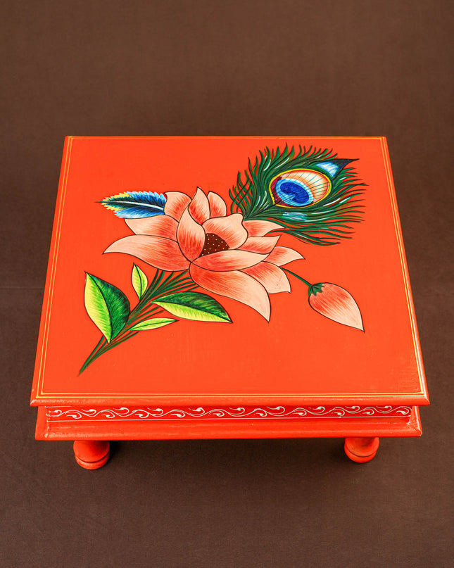 Handpainted Wooden Manai - Floral - 15 inch - WL5827