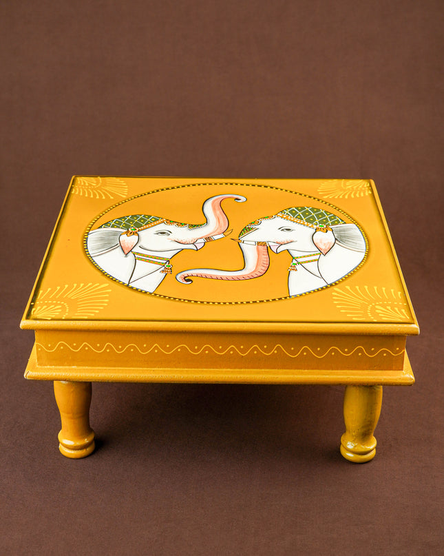 Handpainted Wooden Manai - Elephant - 15 inch - WL5828