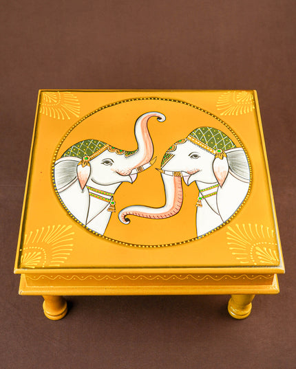 Handpainted Wooden Manai - Elephant - 15 inch - WL5828