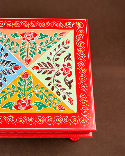Handpainted Wooden Manai - Floral - 15 inch - WL5829