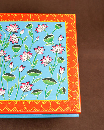 Handpainted Wooden Manai - Floral - 15 inch - WL5830