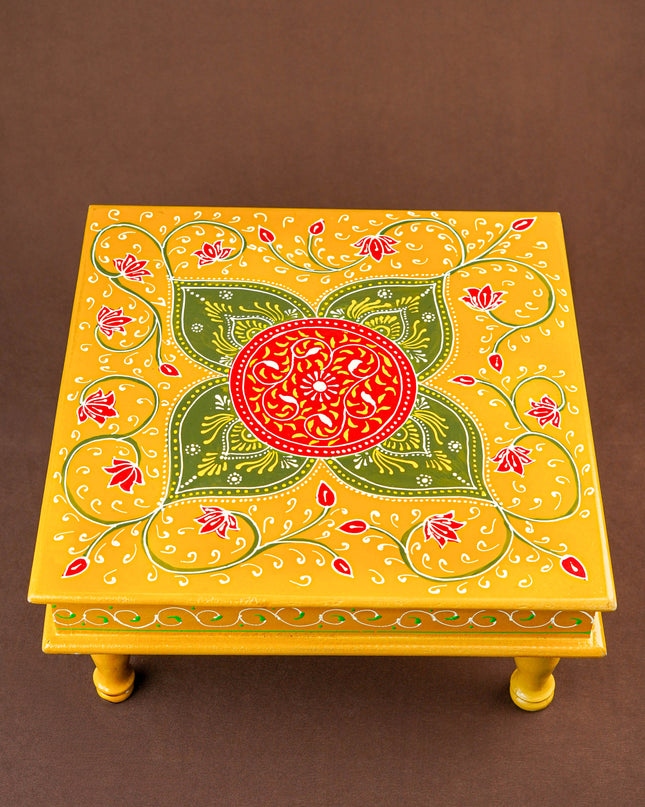 Handpainted Wooden Manai - Floral - 15 inch - WL5831