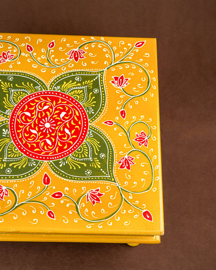 Handpainted Wooden Manai - Floral - 15 inch - WL5831