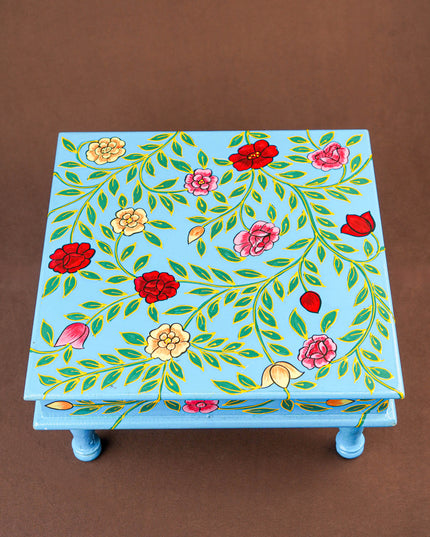 Handpainted Wooden Manai - Floral - 15 inch - WL5833