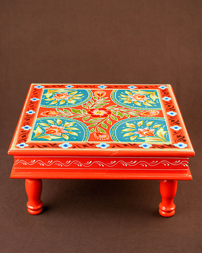 Handpainted Wooden Manai - Floral - 15 inch - WL5835