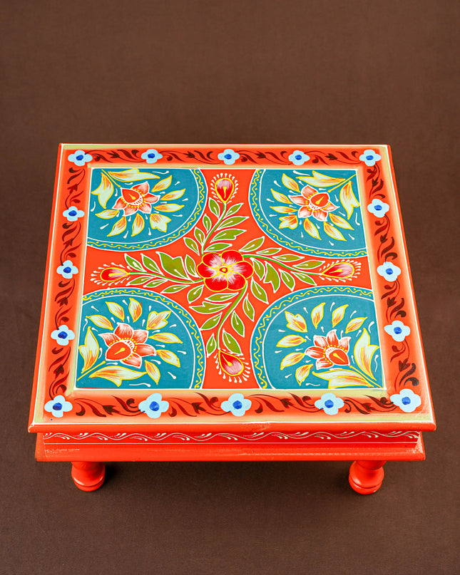 Handpainted Wooden Manai - Floral - 15 inch - WL5835