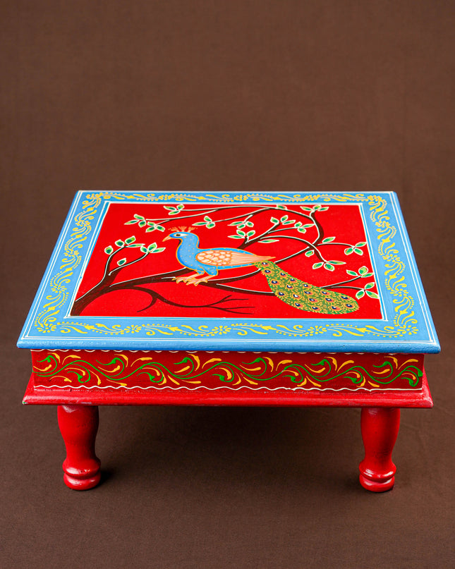 Handpainted Wooden Manai - Peacock - 15 inch - WL5836
