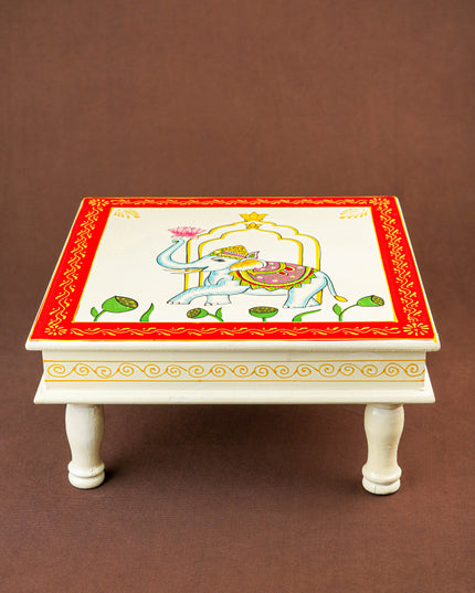 Handpainted Wooden Manai - Elephant - 15 inch - WL5838