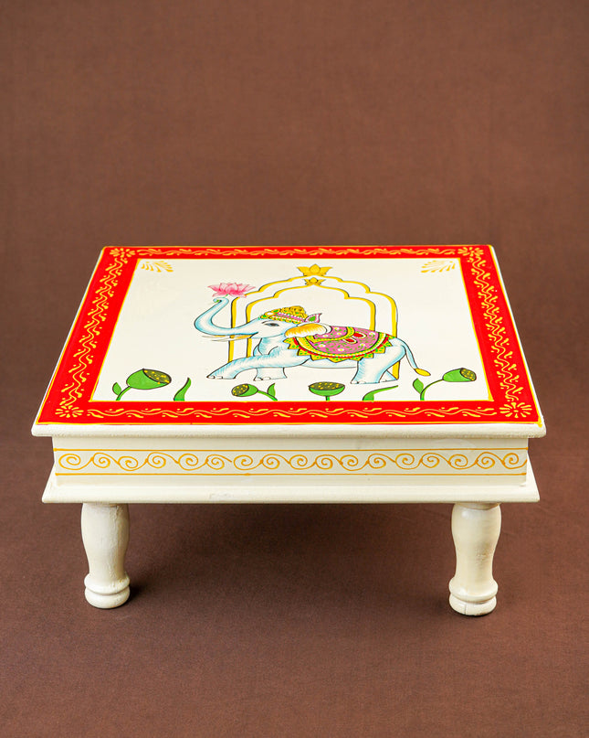 Handpainted Wooden Manai - Elephant - 15 inch - WL5838