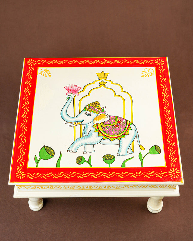 Handpainted Wooden Manai - Elephant - 15 inch - WL5838