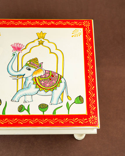 Handpainted Wooden Manai - Elephant - 15 inch - WL5838