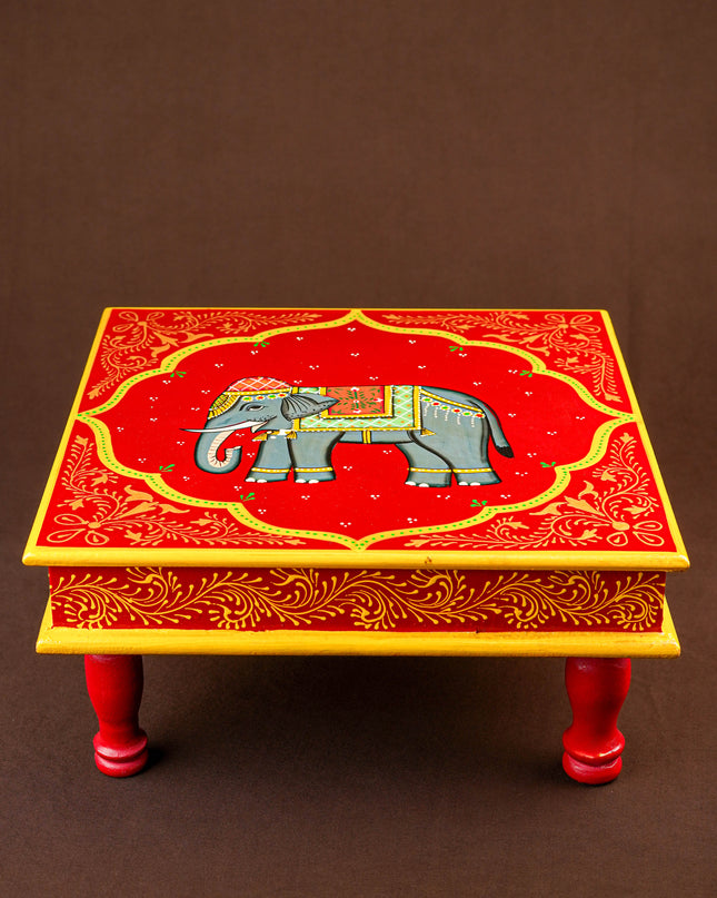 Handpainted Wooden Manai - Elephant - 15 inch - WL5839