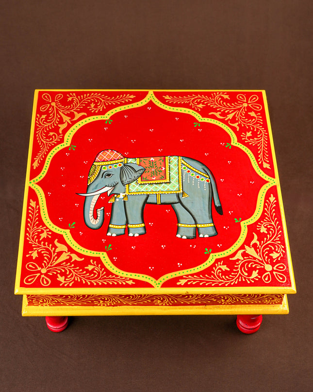 Handpainted Wooden Manai - Elephant - 15 inch - WL5839