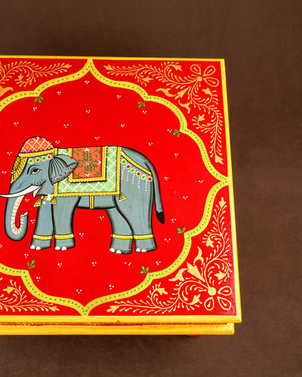 Handpainted Wooden Manai - Elephant - 15 inch - WL5839