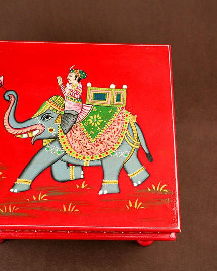 Handpainted Wooden Manai - Elephant - 15 inch - WL5840