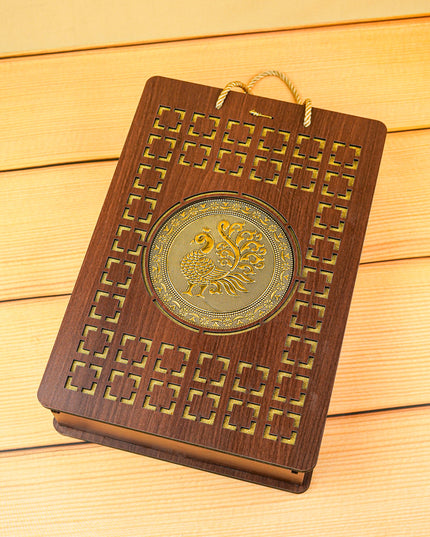 Wooden Annapakshi Box with Oxidized Bottle & 3 Glass - WL5852