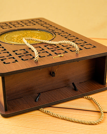 Wooden Annapakshi Box with Oxidized Bottle & 3 Glass - WL5852