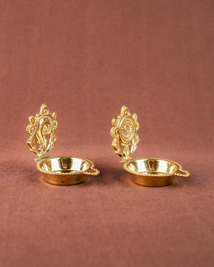 Brass Shankh Chakra Diya - WBG1534