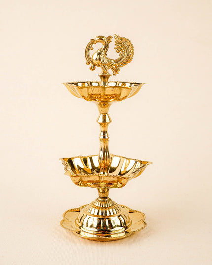 Brass Annapakshi Diya - 2 Step - 7 inch - WL5854