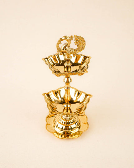 Brass Annapakshi Diya - 2 Step - 7 inch - WL5854