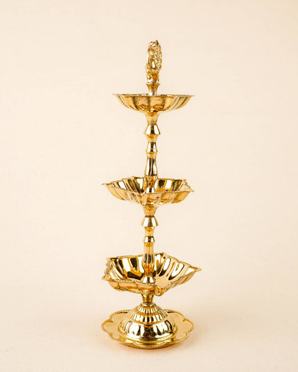 Brass Annapakshi Diya - 3 Step - 10 inch - WL5855