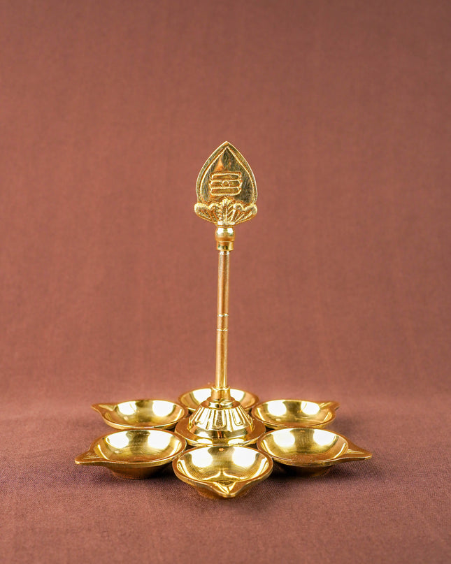 Brass Murugan Vel Diya - 7 inch - WL5857