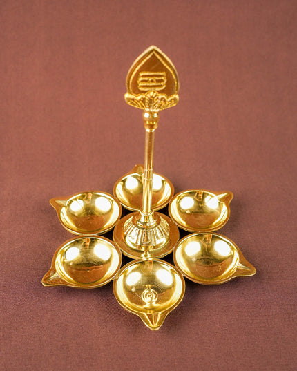Brass Murugan Vel Diya - 7 inch - WL5857