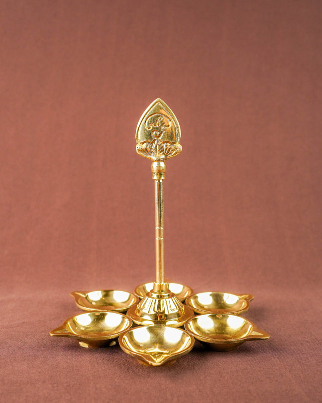 Brass Murugan Vel Diya - 7 inch - WL5857