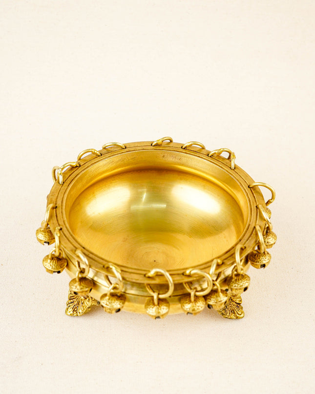 Brass Urli with Bells - 5 inch - WL5858