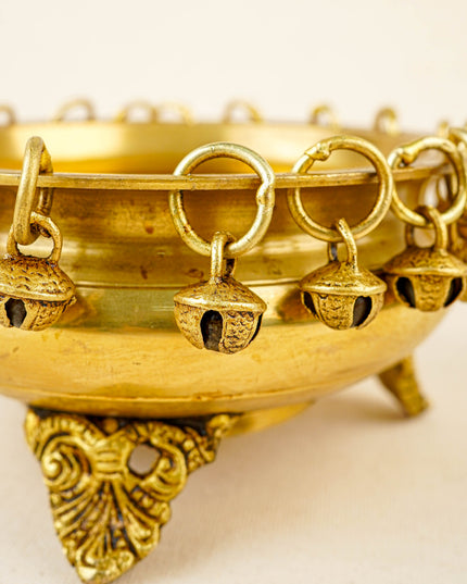 Brass Urli with Bells - 5 inch - WL5858