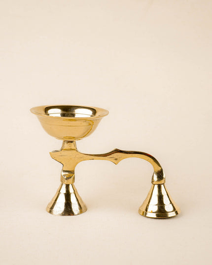 Brass Diya with Handle - 4 inch - WL5860
