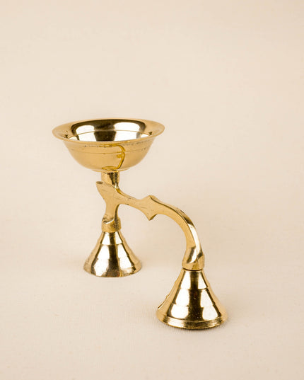 Brass Diya with Handle - 4 inch - WL5860