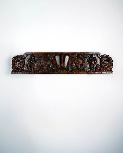 Wooden Carved Namam with Shankh Chakra Wall Hanging Panel - WL5879