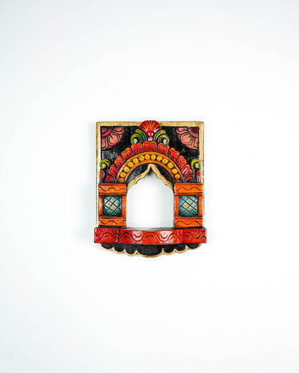 Wooden Carved Vilakku Madam Wall Hanging - WL5880