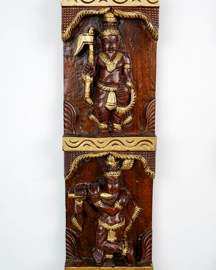 Wooden Carved Dasavatharam Wall Hanging Panel - Set of 2 - WL5884