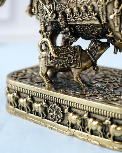Brass Antique Cow & Calf Idol - 4 inch - WL5885