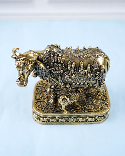 Brass Antique Cow & Calf Idol - 4 inch - WL5885