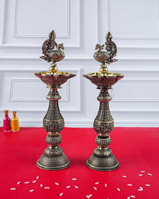 Brass Annapakshi Vilaku - Set of 2 - 8 inch - WL5887