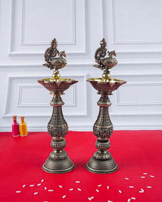Brass Annapakshi Vilaku - Set of 2 - 8 inch - WL5887