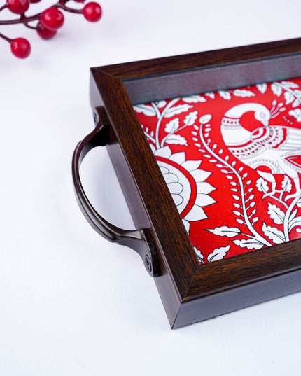 Wooden Tray with Peacock Digital Print - WL5890